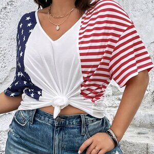 Plus Americana Print Drop Shoulder Tee